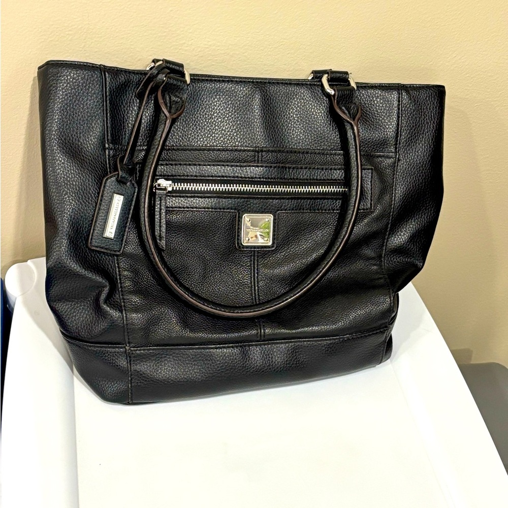 Tignanello Black Genuine Leather Purse Handbag